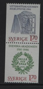 SWEDEN  1591A, Pair, MNH, 1986 Sundial, Swedish PO