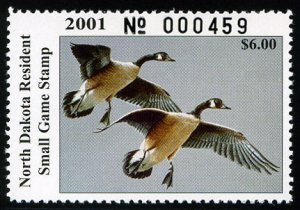 United States, Duck Hunting - State #ND81 Cat$10, North Dakota, 2001 $6 Canad...