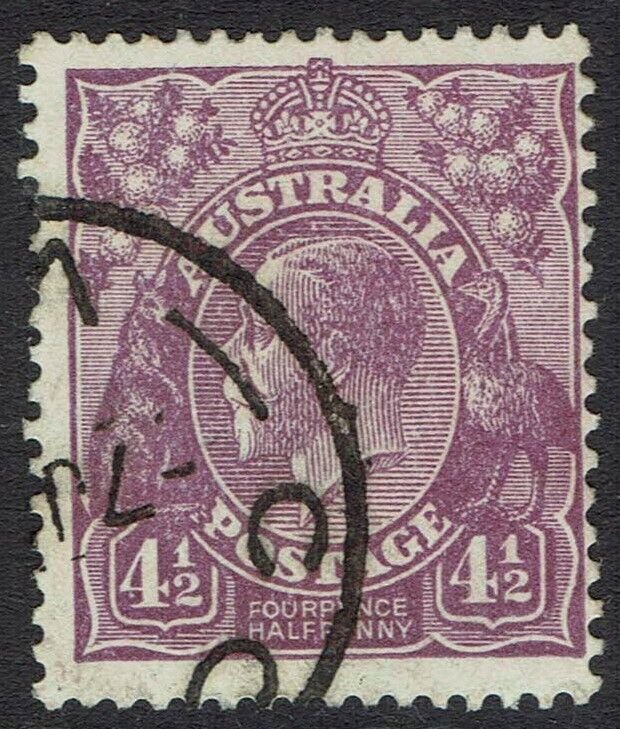 AUSTRALIA 1926 KGV 41/2D SMALL MULTI WMK PERF 13.5 X 12.5 USED