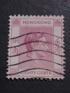 ​HONG KONG-1946 SC#162c-76 YEARS OLD-KING GEORGE VI- USED-VF-FANCY CANCEL RARE