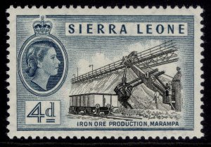 SIERRA LEONE QEII SG215, 4d black & slate-blue, LH MINT.