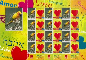 ISRAEL 2014 - 2015 BIRDS ARATINGA SOLSTITIALIS PARROT SHEET MNH  