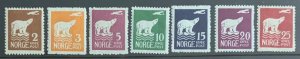 NORWAY 1925 AMUNDSEN'S AIR SET SG167/173 FINE MOUNTED MINT. CAT £90