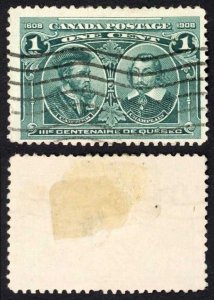 Canada SG189 1c Quebec with variety Hairlines in margin