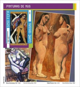 Guinea-Bissau - 2021 Nude Paintings, Kirchner - Stamp Souvenir Sheet GB210819b1