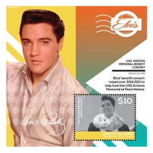 UNION ISLAND 2014-ELVIS PRESLEY-HIS LIFE IN STAMPS STAMP SOUVENIR SHEET (#3) MNH