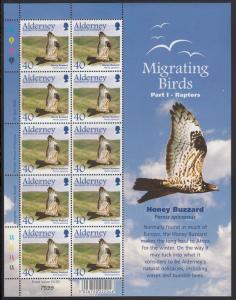 Alderney 2002 MNH Sc #188 Sheet of 10 40p Honey Buzzard Raptors Migrating Birds