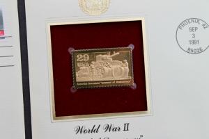 US #2559a-j FDC 1992 WWII 10 Covers 22k Gold Replica Stamp FDC U/A