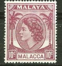 Malaya-Malacca # 35 Queen Elizabeth, 10c   (1)  Mint NH