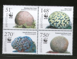 Netherlands Antilles 1994 WWF Caribbean Corals Marine Life Sc 1071 MNH # 373