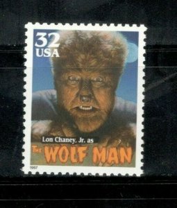 3172 Lon Chaney Jr. (The Wolf Man) Single Stamp Mint/nh FREE SHIPPING