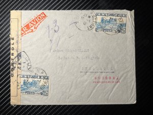 1942 Censored Tunisia Tunisie Airmail Cover to Neuchatel Switzerland