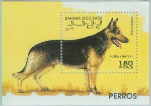 C0414 - Western SAHARA OCCIDENTAL - 1995, Miniature Sheet: Dogs German Shepherd