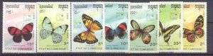 Cambodia 997-1003 MNH Butterflies SCV4.25