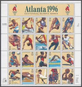 #3068 32c 1996 Atlanta Olympic Games Pane/20 1996 Mint NH