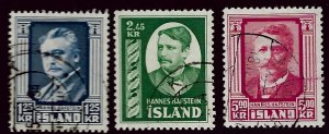 Iceland SCV#284-286 Used F-VF SC$38.50.....ICE your collection!