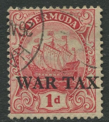 Bermuda -Scott MR1 - War Tax Issue - 1918 -FU -Single 1p Stamp