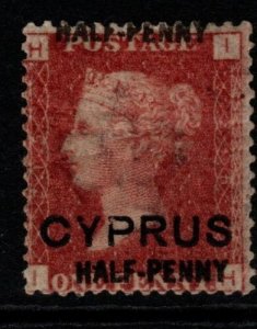 CYPRUS SG9ab pl.215 1881 ½d on 1d RED SURCHARGE DOUBLE MTD MINT 