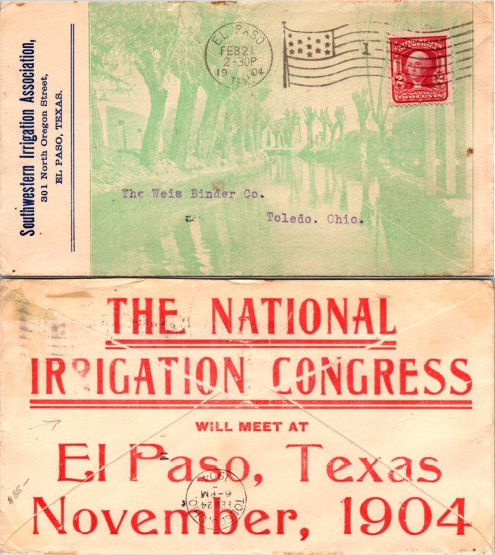 El Paso County El Paso Front and Back Advertisment ( Postal History ), 1904