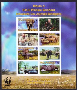 Mozambique WWF Savannah Elephant Birds Ibises MS Imperf 2002 MNH