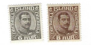 Iceland SC#113-114 Mint F-VF SCV$23.50....Fill a Great Spot!