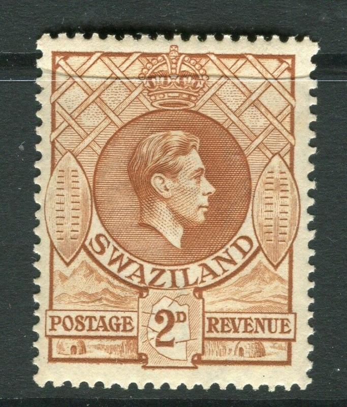 SWAZILAND; 1938 early GVI issue fine Mint hinged 2d. value