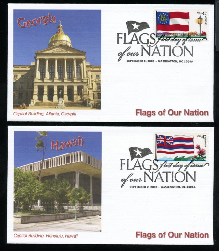 US 4283-4292 Flags of our Nation  set of 10 UA Fleetwood cachet FDC DP