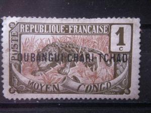 UBANGI-SHARI, 1915, MH 1c, Scott 1, Overprint (marks)