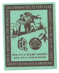 Wholesale 1949 SPA meeting label CA Collectors Club Mint x10