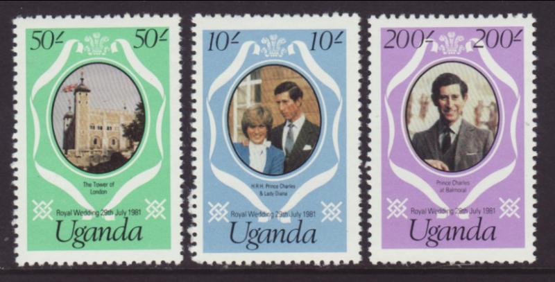 Uganda 314-316 Royal Wedding MNH VF
