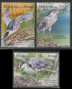 MALAYSIA 2015 Herons & Bitterns set of 3V SG#2089-2091 MNH