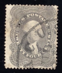 US Scott 37 Used 2c Gray Li1lac 24 cents 1860 AA015 bhmstamps