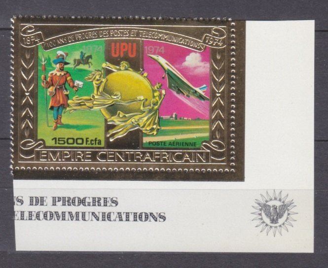 1978 Central African Republic 547gold 100 years of the UPU - Concord 15,00 €