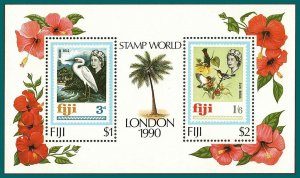 Fiji 1990 Stamp World London, Birds MS MNH  #623,SGMS1501