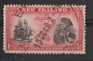 New Zealand # 230  Centenary Issue - Cook & Ship    (1)  VF Used