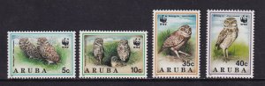 Aruba   #101-104   MNH  1994  world wildlife fund ; owls