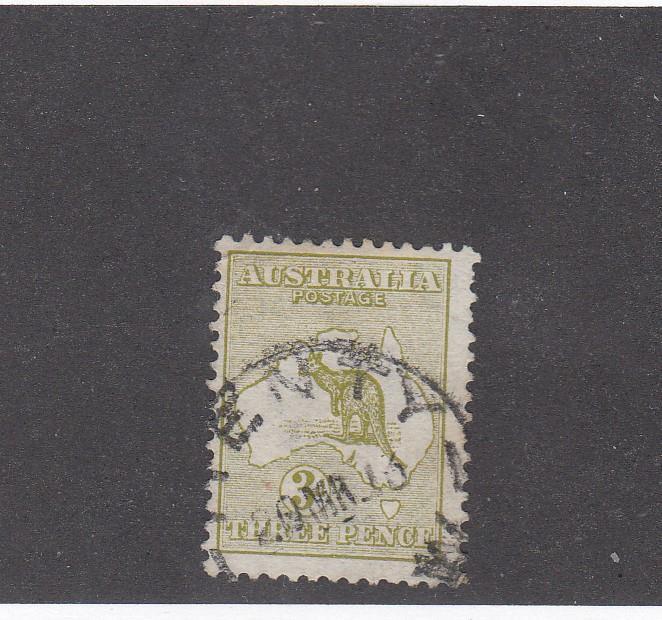 AUSTRALIA # 47a 3d KANGAROO PART TOWN CANCEL CAT VALUE $57.50