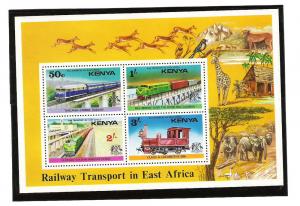 Kenya Scott 67a VF Mint NH S/S Railways 2017 CV $8.50