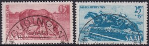 Saar 1949 Sc B67-8 set used Guidingen cancels