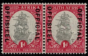 SOUTH AFRICA GVI SG O21, 1d grey & carmine, VLH MINT. Spot by ship variety