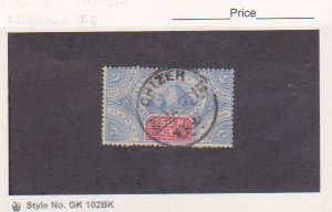 1897 Egypt 250M blue & carmine Salt Dept. Revenue stamp Used Chizeh CDS