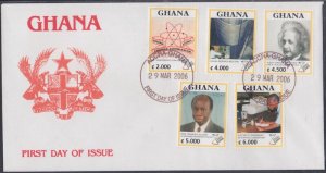 GHANA Sc #2499-2503 FDC SET 5 STAMPS INT'L YEAR of PHYSICS with EINSTEIN