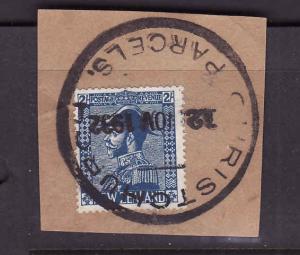 New Zealand-Sc#182-used on piece 2sh blue-KGV-dated 12 Nov 1932-Admiral