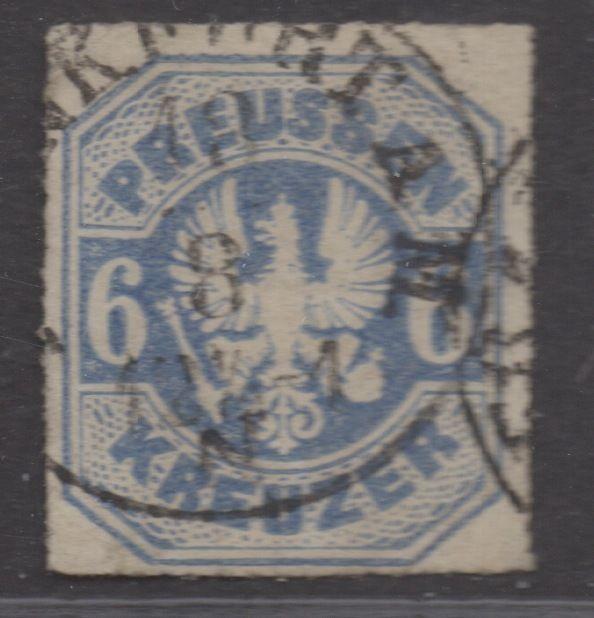 *German States Prussia SC# 26, Used, VF+, Rouletted 16, Embossed