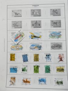 EDW1949SELL : CAMBODIA Collection of different on pages Mostly Topicals Cat $587