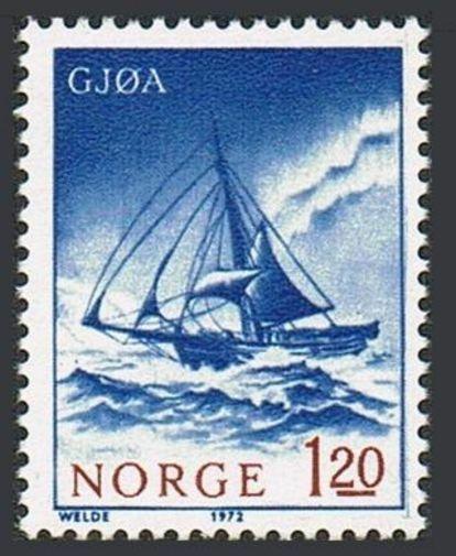 Norway 598,MNH.Michel 651. Polar Exploration Ships,1972.Gjoa.