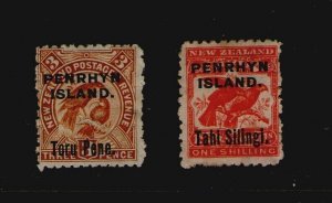 Cook Penrhyn Islands 1903 Sc 10,13 MH