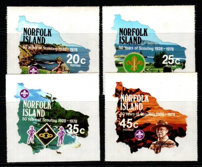 NORFOLK ISLAND SG209/12 1978 ANNIV OF BOY SCOUTS SELF ADHESIVE MNH