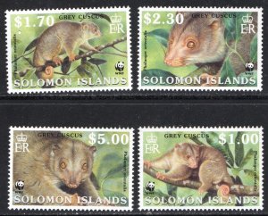 Thematic stamps SOLOMON IS 2002 CUSCUS WWF 1003/6 set of 4 mint