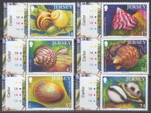 Jersey 1207-1212 MNH Shells Marine Life ZAYIX 042922SM157